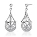 Timeless Inspiration: Sterling Silver Celebrity Inspired Filigree Openwork Dangle Post Earrings