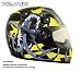 Advanced Hawk Vicious Monster Black and Yellow Gloss Full Face Motorcycle Helmet