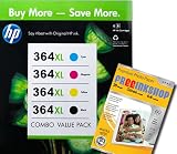 HP 364XL Multipack - Lot de 4 cartouches d'encre pour HP Photosmart B010a B109a B109d B109f B109n B110a B110c B209a B209c B210a B210c (noir, cyan, magenta, jaune)
