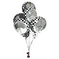 Black and White Checkered Racing Balloon Bouquet