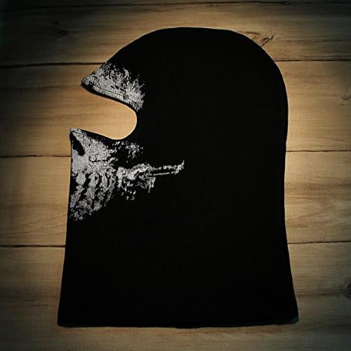 Halloween Cosplay Costumes Skull Skeleton Ghosts Hoods Head Mask - Black + White