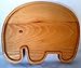 Natural Wood Plate - Bunny, Elephant, or Dog (Elephant)