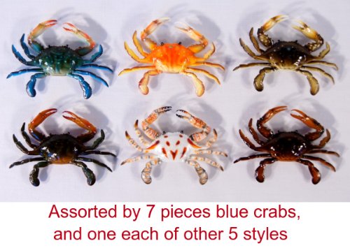 Wholesale Pack Handpainted Crab Blue Red Brown 