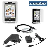 Durable Silicone Skin Soft White Case + Rapid Car Charger + Home Travel Charger + Usb Data Cable + Lcd Screen Protector for Lg Vx9700 Dare Verizon Cell Phone