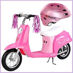 Razor Pocket Mod Sweet Pea Electric Scooter Youth Helmet Bundle