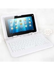PC Accessory: White KOCASO Micro USB 7" Keyboard & Leather Case Pouch Cover for Tablets - MM Electronics