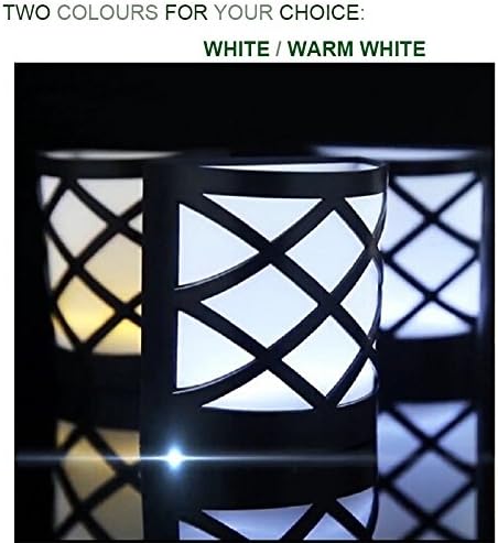 4-PACK 6LED Outdoor Wall Mounted Solar Powered Waterproof Light Sensor Landscape Light for Patio Deck Yard Garden by BeeSy (Warm White)