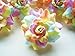 (100) Silk Light Rainbow Roses Flower Head - 1.75