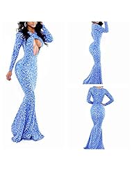 Sexy Polyester Cocktail Long Sleeves Bandage Dress/Bodycon Dress/Club Dress/Evening Dress/Party Dress/Maxi Dress 