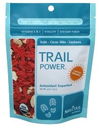 Navitas Naturals Trail Power Organic Goji, Cacao Nibs And Raw Cashews Trail Mix, 4-Ounce Bags (Pack of 4)