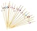 PuTwo Cocktail Picks Handmade Bamboo Toothpicks 100pcs 4.7â€ in Multicolor Flower