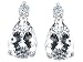 2.36 cts Genuine 8x6mm White Topaz and Diamond Earrings - 14kt White or Yellow Gold