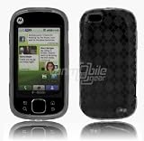 Black/Smoke Argyle Design 1-Pc Hard Rubber Gel Skin Case for Motorola Cliq XT (T-Mobile)