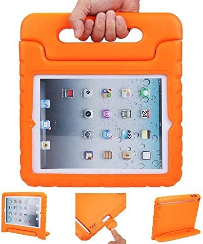 iPad air 2 cases, ANZOL lightweight shockproof cover case with handle stand for kids for Apple iPad air 2(Orange)
