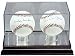 UV Glass Double Baseball Display Case with Cherrywood Base