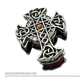  Objet DArt Release #433 St. Patricks Celtic Cross inch Traditional Irish Handmade Jeweled Enameled Metal Trinket Box