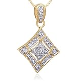 Glamorous Star Power: Gold Vermeil Vintage Style Cubic Zirconia Pendant