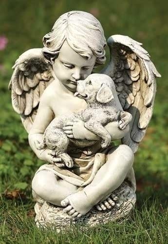 Americanoutfitter 12" Cherub With Puppy - Perfect Gift For Men Women Couples Grandpa Father Mother Engagement Wedding Anniversary Christmas Birthday Him Her Sister Wife Husband