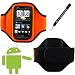 Orange Comfy Sport band / Workout Armband Adjustable Neoprene Velcro Strap For Samsung Captivate Android Smartphone + Includes an eBigValue Determination Hand Strap Key Chain Strap