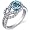 Gracefully Exquisite 1.00 Carats Swiss Blue Topaz Ring in Sterling Silver Rhodium Finish Size 5