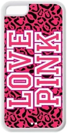 Treasure Design Funny Love Pink Cheetah Victoria Secret IPHONE 5C Best Rubber Cover Case