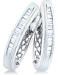 White or Yellow Gold Baguette Channel Set Diamond U Shape Earrings - 16mm Height * 3mm Width (1/4 cttw)