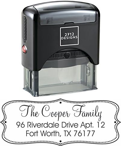 Modern Chic Custom Personalized Self Inking Return Address Stamp - Great Wedding, Housewarming, or Teacher Client Gift