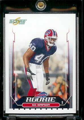 2006 Score Factory Set Single Card # 348 Ko Simpson (RC) Rookie Card - Buffalo Bills - NFL Football Cards