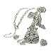 Silvertone Crystal Filigree Handbag Shoe Crown Charm Long Necklace Earring Set