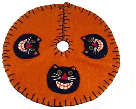 Promising Company - 7.5 Inch Mini Halloween Tree Skirt - Black Cats