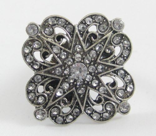 Fabulous New Stretch Ring with a Starburst Pattern & Genuine Crystals