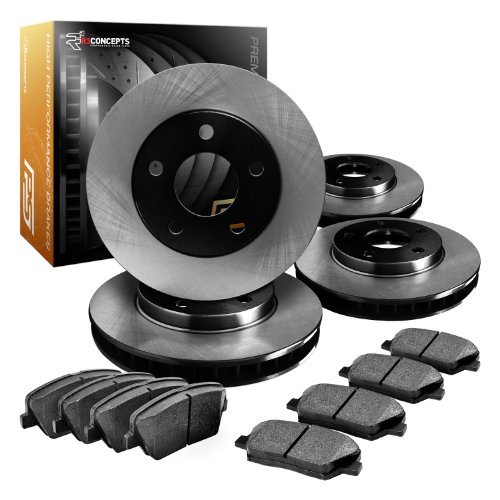 R1 Concepts CPOE11155 Premier Series Replacement Brake Rotors And Ceramic Brake Pads - Front and Rear