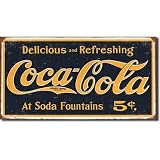 from FTTD CLASSIC COCA COLA - COKE VINTAGE LOGO - OFFICIALLY LICENSED STEEL METAL ADVERTISING WALL PLAQUE SIGN - 21CM X 40CM PEPSI