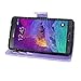Samsung Galaxy Note 4 Case-Cellularvilla Pu Leather Wallet Card Flip Open Pocket Case Cover Pouch For Samsung Galaxy Note 4 SM-N910S / Note 4 SM-N910C (Purple Glitter)