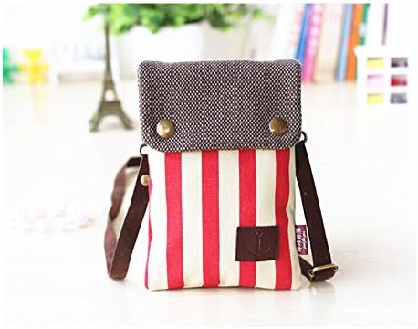 Katloo Small Adorable Canvas Crossbody Bag Wallet Purse+Black Leather Zipper Coin Pouch Change Holder with Wristlet
