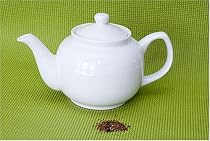 White Classic 8 Cup Ceramic Teapot