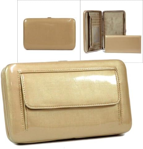 Plain extra thick frame checkbook wallet - tan