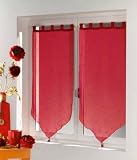 Paire voile � pompon LUMINEA2x60/160cm Coloris CARMINPr�t � poser.Existe da