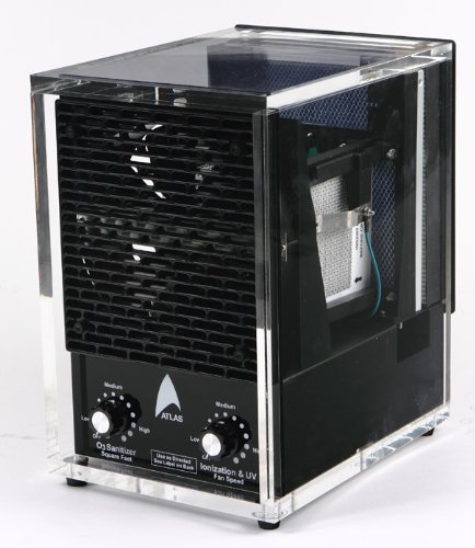 NEW Atlas Acrylic AIR Purifier PRO Dual Ozone, Washable Hepa Filter, Ionic UV Light, Air Cleaner R S, (with 3yr. Warranty!)
