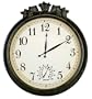 Water Garden Theme Black Wall Clock with Thermometer