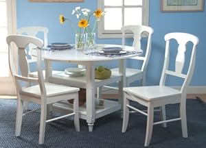 5-piece Cottage Drop Leaf Dining Set In White