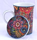 Vera Bradley Fine Porcelain China Covered Mug Symphony in Hue
