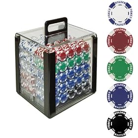 1000 11.5G Holdem Poker Chip Set w Acrylic Carrier by 
