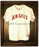 Ultimate Collectors Black Frame Cabinet Style Jersey Display Case with Engraved Team Logo