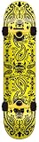 Speed Deamons Yellow Bandana  Mid Size Complete Skateboard (7.3-Inch)