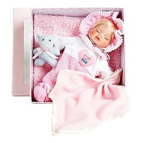 DARCY 10in Porcelain Baby w Bear Doll Duck House~Retired by Duck House Dolls