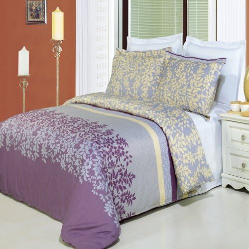 Royal Hotel BeddingCotton Pearla 3 Piece Full/Queen Comforter Cover (Duvet Cover Set) 100% Cotton 300 Thread Count