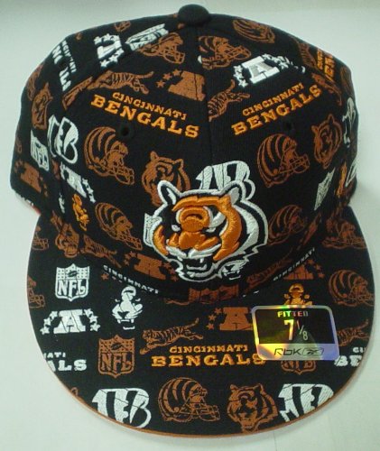 Cincinnati Bengals Multi Logo Fitted Reebok Hat Size 7 1/8