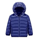 【YW】ダウンジャケット ファスナー帯帽ダウンジャケット無地のダウンジャケット (140cm, 蔵靑色)