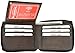 RFID Blocking Soft Premium Leather Zip-Around ID Bifold Wallet (Brown)